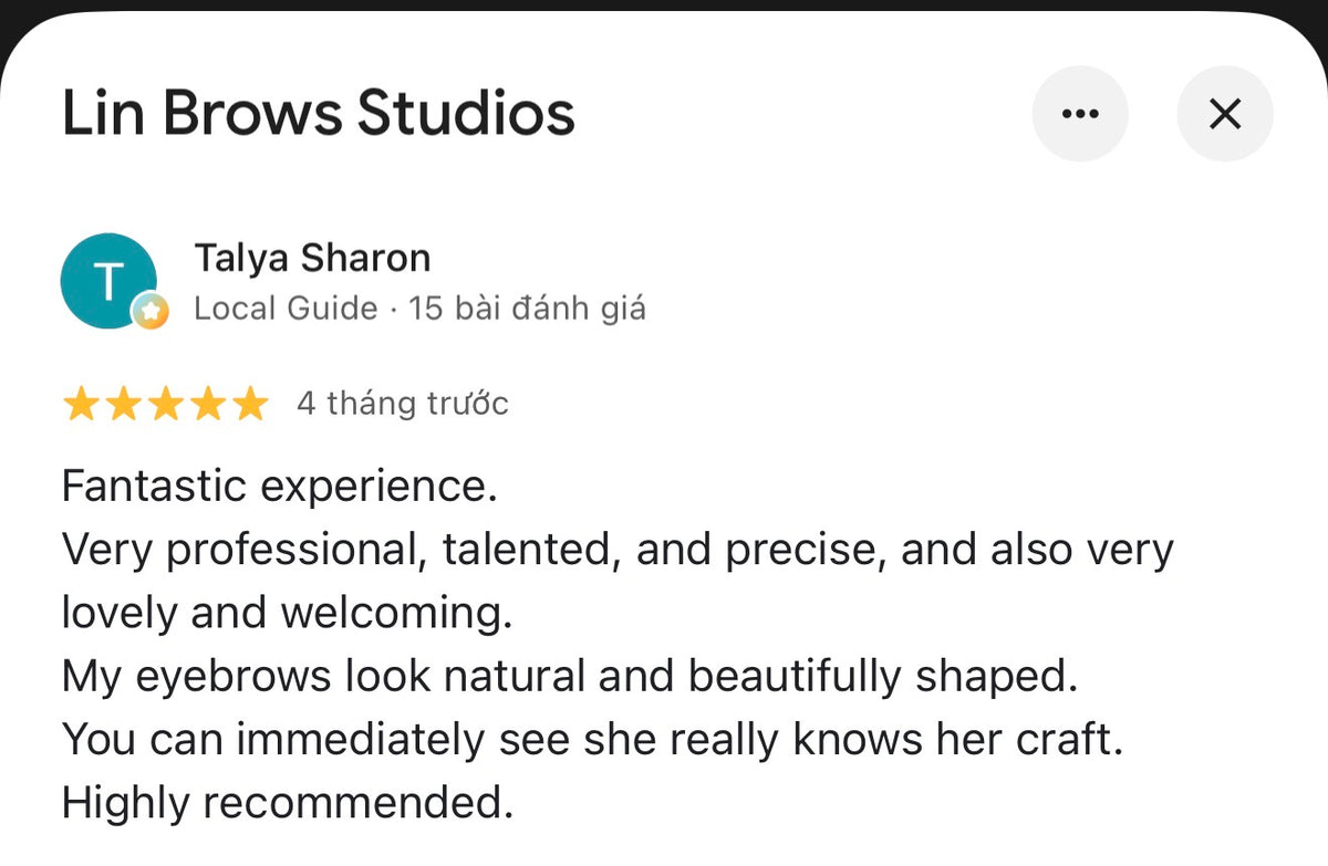 Customer feedback screenshot
