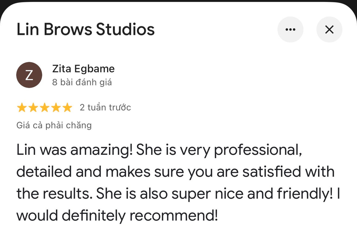 Customer feedback screenshot