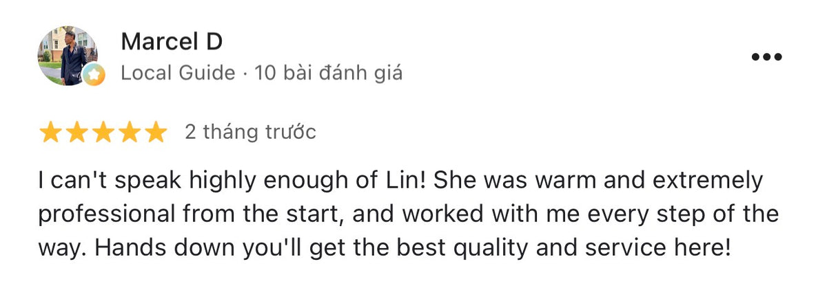 Customer feedback screenshot